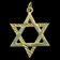 9K Yellow Gold Etched Star of David Pendant / Charm