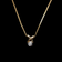 X O Natural Diamond 10K Yellow Gold Pendant Necklace