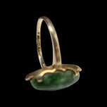 10K Yellow Gold Marquise Cut Nephrite Jade Ring Size 5.5