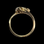 Vintage 14K Yellow Gold White Opal & Diamond Bypass / Claw Set Ring Size 5