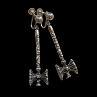 Vintage Guy Vidal Brutalist Pewter 'Trumpet Lichen' Earrings