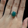 Antique 18K White Gold Art Deco and Chrysoprase Ring Size 8.5