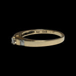 14K Yellow Gold Diamond Solitaire Ring / Band with Baguette Cut Diamond Shoulder Size 7 3/4