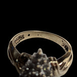 10K Yellow Gold Diamond Shaped Waterfall Cluster Ring Size 4.5