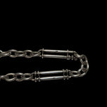Antique Victorian Sterling Silver Albert Pocket Watch Chain Hallmarked Trombone / Paperclip Links England
