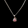 10K White Gold Pink Sapphire and Diamond 18" Necklace