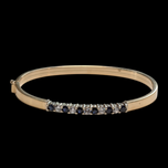 Yellow Gold, Sapphire, and Natural Zircon Bracelet