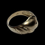 10K Yellow Gold Brushed / Etched Dome Ring Size 7