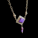 Sterling Silver & Purple Charoite Gemstone Necklace