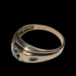 10K Two Tone Yellow & White Gold Diamond Band Size 10.5