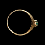 14K Yellow Gold & Pear Shaped Emerald Chevron Ring Size 6