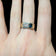 10K Yellow Gold Flat Face Bezel Set Sapphire & Diamond Ring Size 6 3/4