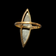 10K Yellow Gold Tall Marquise Cut Hematite Ring Size 4 3/4
