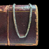 Heavy Sterling Silver Panel Link Necklace 17"