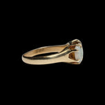 10K Yellow Gold Three Opal Row Ring Size 7