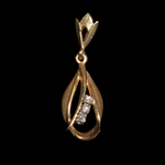 14K Yellow Gold and Diamond Pendant