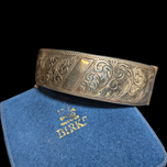 Vintage Sterling Silver Etched Cuff Bracelet by Birks 1963 S&P