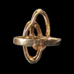 10K Yellow Gold Abstract Interlocking Double Oval Ring Size 5 1/4