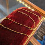 10K Yellow Gold Station Chain Necklace 18"