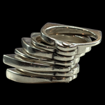Sterling Silver Modernist 7 Band Stacker Statement Ring Size 7.5