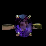 10K Yellow Gold Vintage Amethyst Solitaire Ring