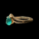 14K Yellow Gold & Pear Shaped Emerald Chevron Ring Size 6
