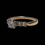 14K Yellow Gold Five Diamond Engagement Ring 0.30CT Size 5 3/4