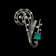Deco or Mid Cenury 18K White Gold, Emerald & Diamond Spray Brooch