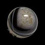 Brass Black Banded Agate / Sulemani Hakik Cabochon Brooch