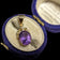 14K Yellow Gold Amethyst & Diamond Drop Pendant