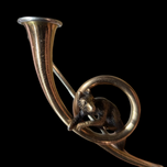 Antique 15K & Platinum Hunting Theme Articulated Fox Horn Brooch England