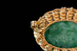 14K Yellow Gold Jadeite Cabochon Earrings