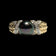 14K Yellow Gold Diamond & Black Tahitian Pearl Ring Size 5.5