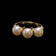 10K Yellow Gold Triple Pearl Ring Size 6