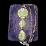 Sterling Silver & Green Lace Onyx & Amethyst Necklace