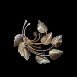 Sterling Silver Denmark Jemax Blue Leaf Guilloche Enamel Brooch