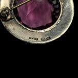 Vintage Sterling Silver & Purple Glass Celtic Kilt Pin / Brooch / Pendant