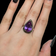 Silver Marquise Purple Sapphire Star Etching Size 6.5