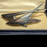 Viggo Wollny Fammik Sterling Silver Brooch Denmark MCM Modernist Boomerang Abstract