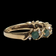 10K Yellow Gold Emerald and Diamond Stacker Ring Size 4 3/4