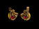 Antique 19.2K Gold Portuguese Earrings with Pink & White Paste Stone