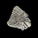 Vintage Sterling Silver Indigenous Chief Headdress Ring Size 10