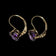 10K Yellow Gold Hinge / Lever Back Amethyst Gemstone Earrings