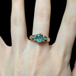 14K Yellow & White Gold Green Beryl & Diamond Ring Size 7.5