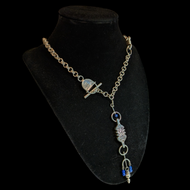 Sterling Silver Lapis Lazuli Chain with T-Bar Clasp (Cynthia Ryan?)