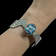 Sterling Silver & Turquoise Inlaid Cuff Bracelet By Roderick Tenorio Navajo