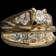 14K Yellow & White Gold Diamond Set Ring Size 9 3/4