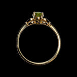 10K Yellow Gold & Natural Diopside Heart Shouldered Ring Size 6