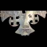 .800 Silver Ornate Cross with Purple Glass, Jerusalem