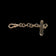 9K Gold Dog Clip and Open Work T-Bar / Panel Deco Watch Fob Chain